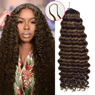 #4 Deep Wave Crochet Human Hair Extensions CVOHAIR