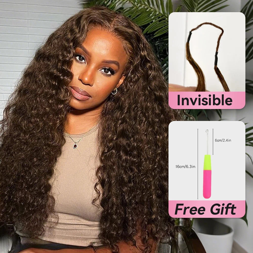 4 Deep Wave Miracle Knots Crochet Human Hair Extensions CVOHAIR