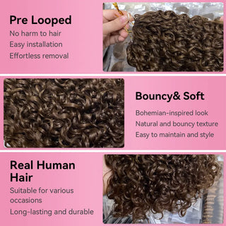 #4 Pixie Curly Crochet Human Hair Extensions CVOHAIR
