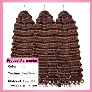 #8 Deep Wave Crochet Human Hair Extensions CVOHAIR