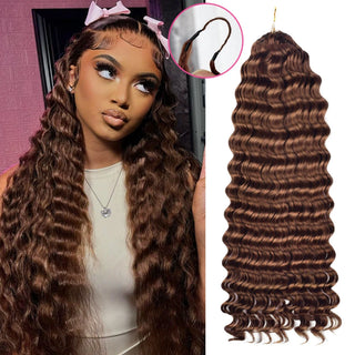 #8 Deep Wave Crochet Human Hair Extensions CVOHAIR