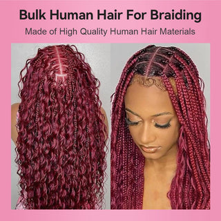 #99J Deep Wave Burgundy 100% Human Hair Braid Styles CVOHAIR