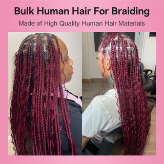 #99J Water Wave Burgundy 100% Human Hair Braid Styles CVOHAIR