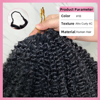 Crochet Human Hair Afro Curly 4C Hair Extensions CVOHAIR