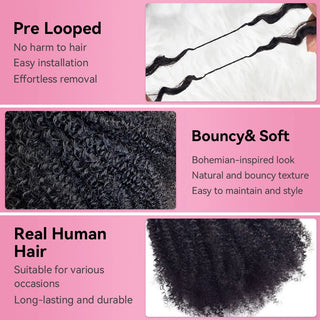 Crochet Human Hair Afro Curly 4C Hair Extensions CVOHAIR