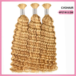 #P27/613 Deep Wave Bohemian Human Hair For Braiding CVOHAIR