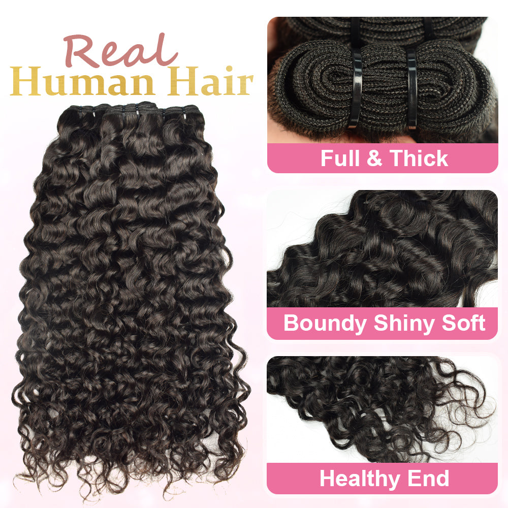 CVOHAIR Deep Curly Hair Weave 3 Bundles Brazilian Virgin Human Hair Cutctle Aligned Hair Bundles Soft Remy Hair