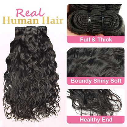 CVOHAIR Water Wave Human Hair Bundles Brazilian Virgin Hair 3 Bundles Weave Hair