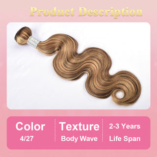 #4/27 Body Wave 10A 100% Human Hair Bundles CVOHAIR