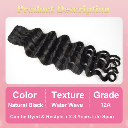 CVOHAIR Loose Deep Wave Bundles Human Hair 3 Bundles Brazilian Virgin Human Hair Weave Bundles Natural Black Color