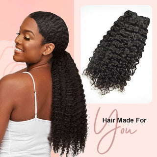 #1B Deep Curly 10A Hair Weave 3 Bundles Brazilian Virgin Human Hair Cutctle Aligned Hair Bundles Soft Remy Hair CVOHAIR