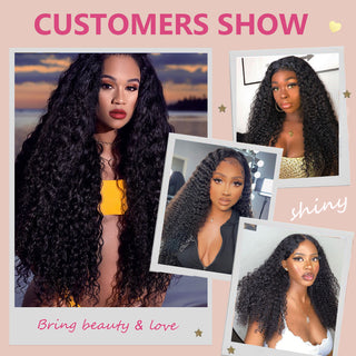 #1B Deep Curly 10A Hair Weave 3 Bundles Brazilian Virgin Human Hair Cutctle Aligned Hair Bundles Soft Remy Hair CVOHAIR