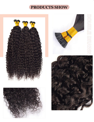 Deep Curly I Tip Free Shipping Hair Extensions 100% Real Human Hair 100g CVOHAIR