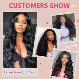 #1B Loose Deep Wave 10A Bundles Human Hair 3 Bundles Brazilian Virgin Human Hair Weave Bundles Natural Black Color CVOHAIR