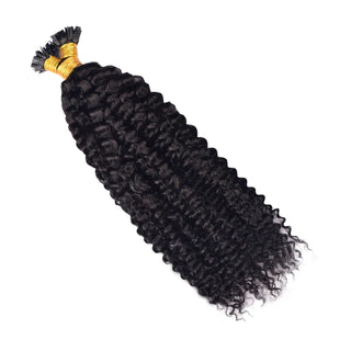 #1B Flat Tip Hair Extensions Free Shipping Natural Color 100% Real Human Hair 100g CVOHAIR