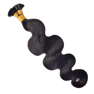 #1B Flat Tip Hair Extensions Free Shipping Natural Color 100% Real Human Hair 100g CVOHAIR