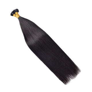 #1B Flat Tip Hair Extensions Free Shipping Natural Color 100% Real Human Hair 100g CVOHAIR