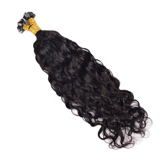 #1B Flat Tip Hair Extensions Free Shipping Natural Color 100% Real Human Hair 100g CVOHAIR