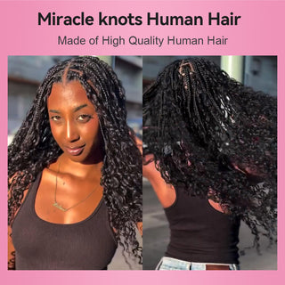 France Curly 100% Human Hair Miracle Knots Crochet Hair Extension CVOHAIR