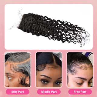 Italian Curly #1B HD Lace Closure  Human Hair Cvohair
