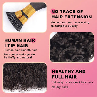 Italian Curly I Tip Free Shipping Hair Extensions 100% Real Human Hair 100g CVOHAIR
