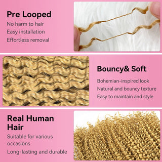 #27 Kinky Curly Crochet Human Hair Extensions CVOHAIR