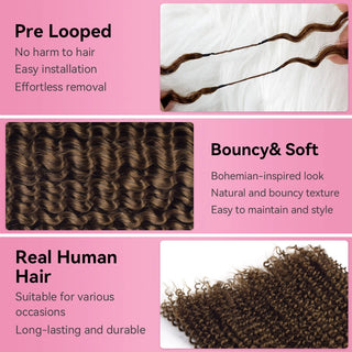 #4 Kinky Curly Crochet Human Hair Extensions CVOHAIR