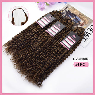#4 Kinky Curly Crochet Human Hair Extensions CVOHAIR