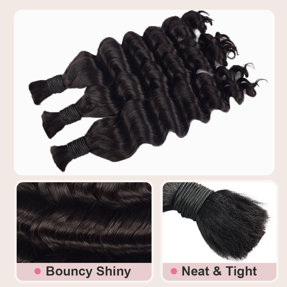 Loose deep wave hair bulk for braiding 2