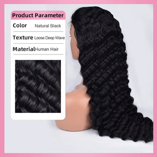 Loose Deep Wave HD Lace Frontal Wigs Human Hair 200% Density Pre Plucked With Baby Hair CVOHAIR