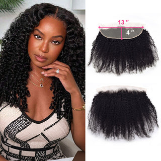 Afro Curly 4C Transparent Lace Closure Natural Hairline With Baby Hair Cvohair