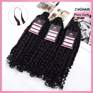 Pissy Curly 100% Human Hair Miracle Knots Crochet Hair Extensions CVOHAIR