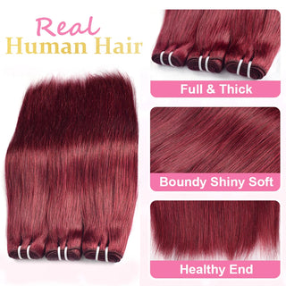#99J Straight 10A Bundles Virgin Hair 100% Unprocessed Weave Human Hair Double Weft CVOHAIR